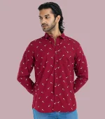 printed red casual shirt